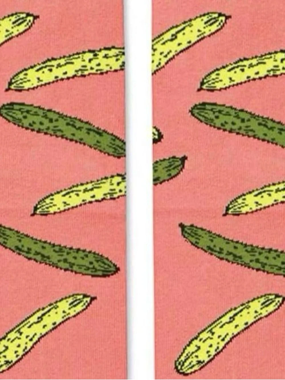 Kids Coral & Green Novelty Banana Socks - Fun Printed Crew Socks